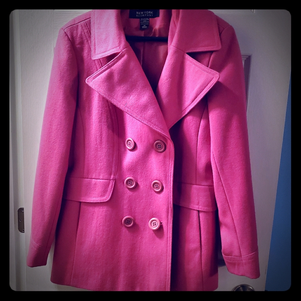 New York and Company Pink Pea Coat
